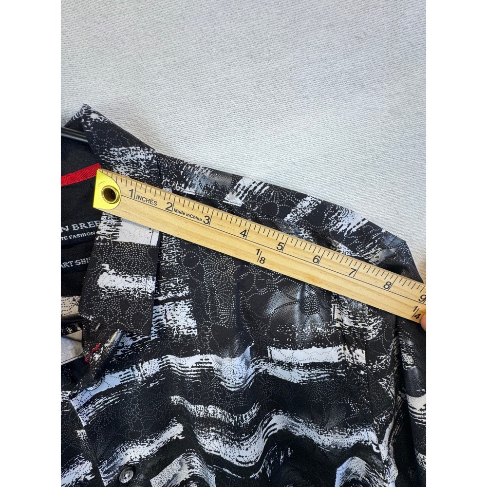 American Breed Shirt Black White Abstract Floral Shirt Button Up Long Sleeve - Picture 7 of 13